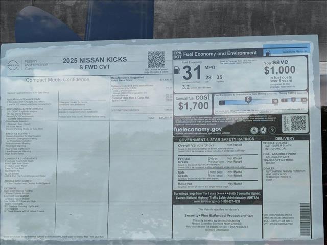 new 2025 Nissan Kicks car, priced at $23,642