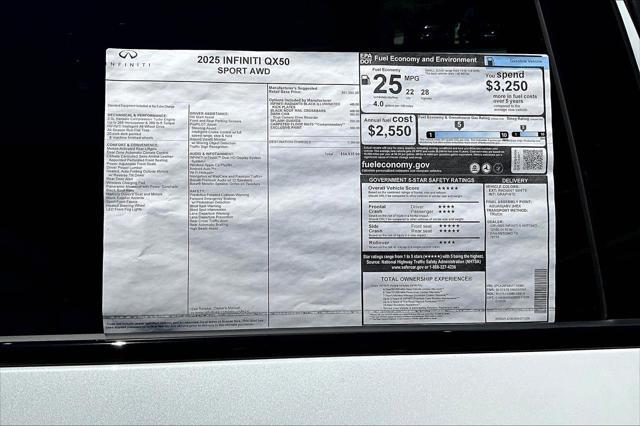 new 2025 INFINITI QX50 car, priced at $53,287