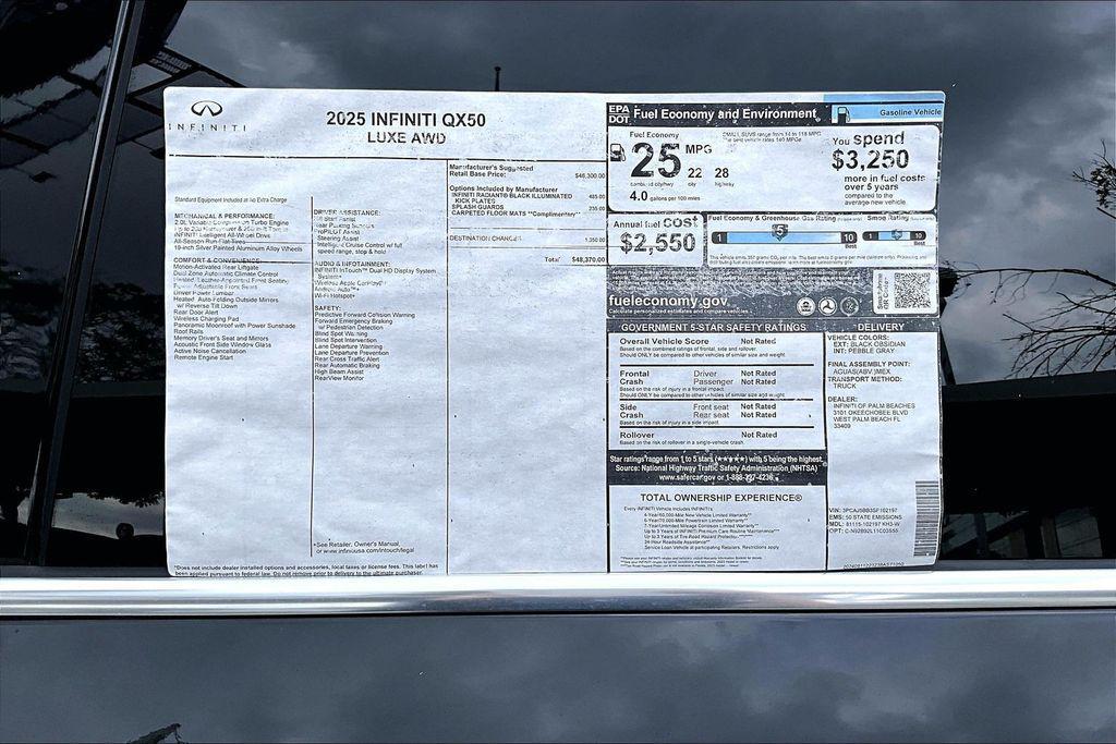 new 2025 INFINITI QX50 car, priced at $41,870