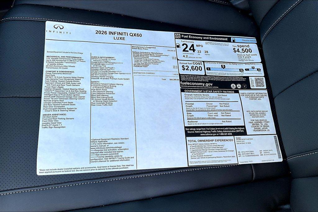 new 2026 INFINITI QX60 car, priced at $55,390