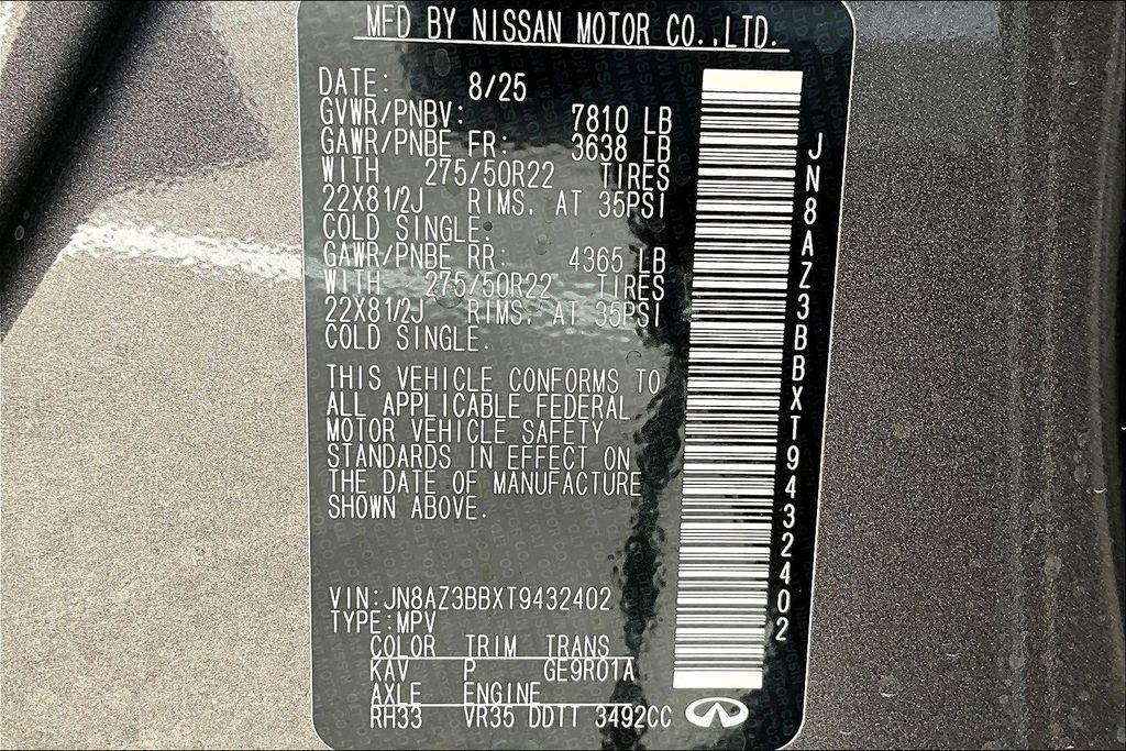 new 2026 INFINITI QX80 car, priced at $98,275