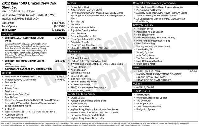 used 2022 Ram 1500 car, priced at $37,689