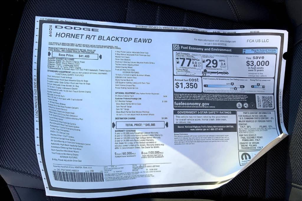 new 2024 Dodge Hornet car, priced at $41,478
