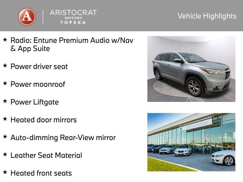 used 2015 Toyota Highlander car, priced at $16,000