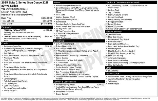 new 2025 BMW 228 Gran Coupe car, priced at $45,075