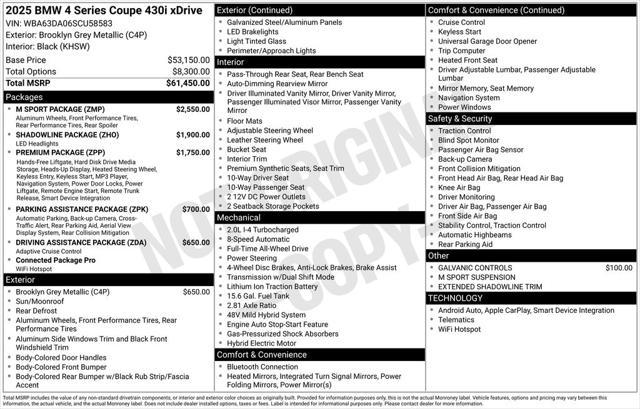 new 2025 BMW 430 car, priced at $62,915