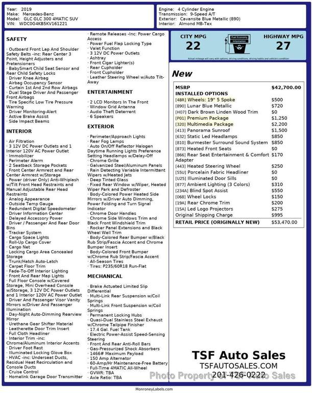 used 2019 Mercedes-Benz GLC 300 car, priced at $14,985