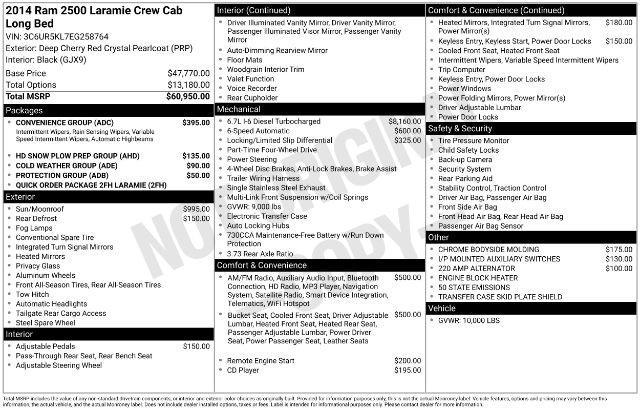 used 2014 Ram 2500 car, priced at $36,500