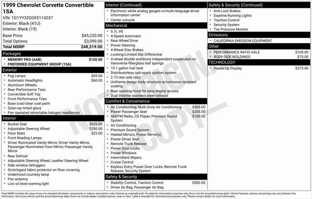 used 1999 Chevrolet Corvette car, priced at $19,800
