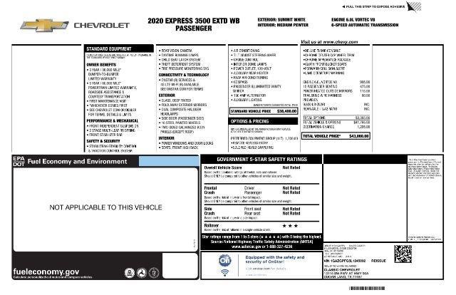 used 2020 Chevrolet Express 3500 car, priced at $28,500