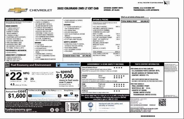 used 2022 Chevrolet Colorado car, priced at $20,800