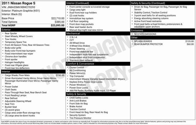 used 2011 Nissan Rogue car, priced at $7,700
