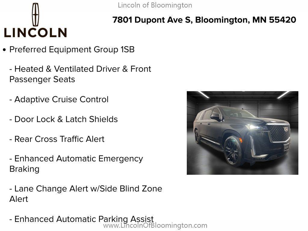 used 2023 Cadillac Escalade ESV car, priced at $70,596