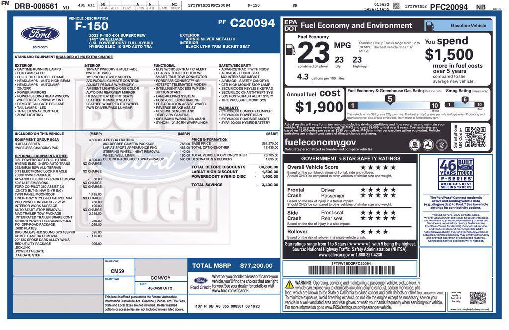 used 2023 Ford F-150 car, priced at $54,971