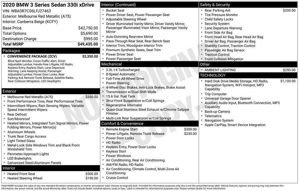used 2020 BMW 330 car, priced at $22,991