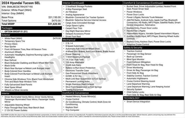 used 2024 Hyundai Tucson car, priced at $22,995