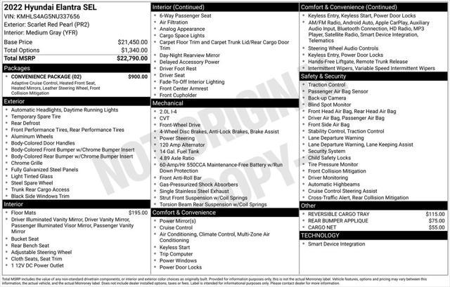 used 2022 Hyundai Elantra car, priced at $17,988