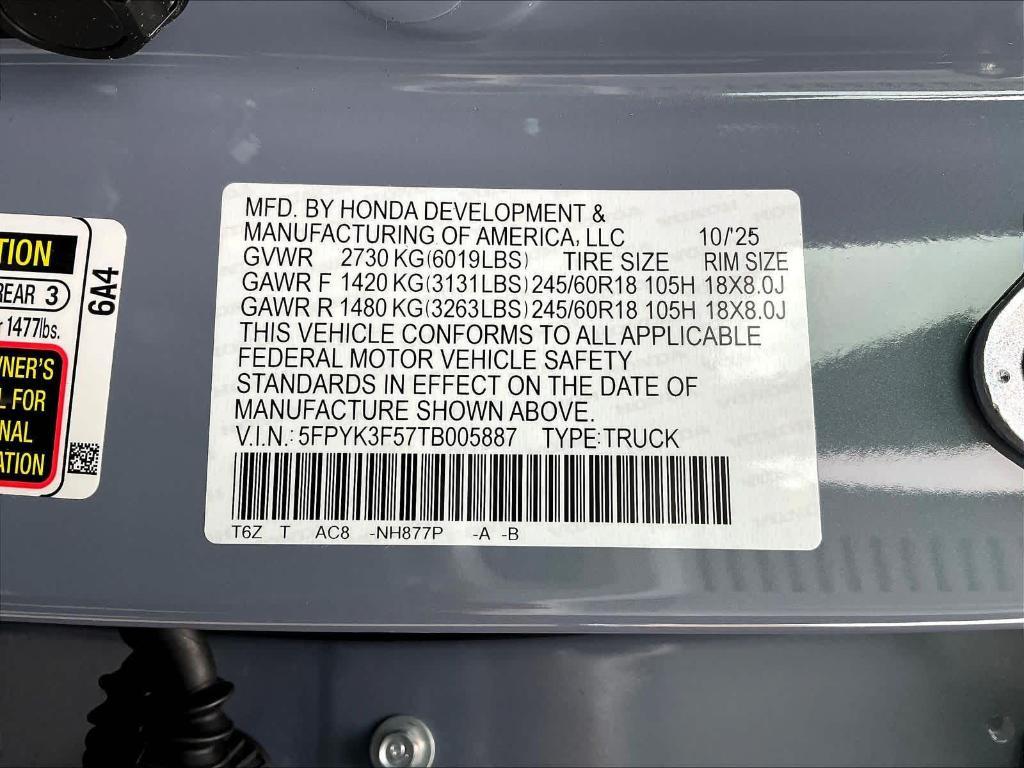 new 2026 Honda Ridgeline car, priced at $45,345