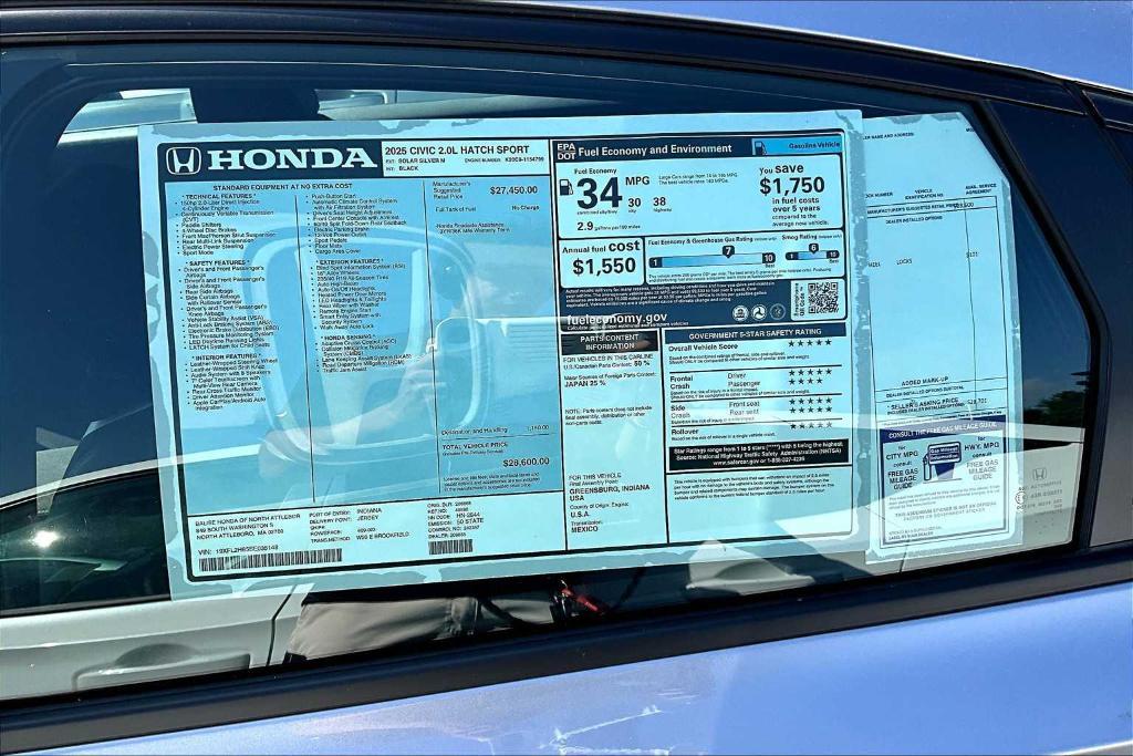new 2025 Honda Civic car, priced at $28,061