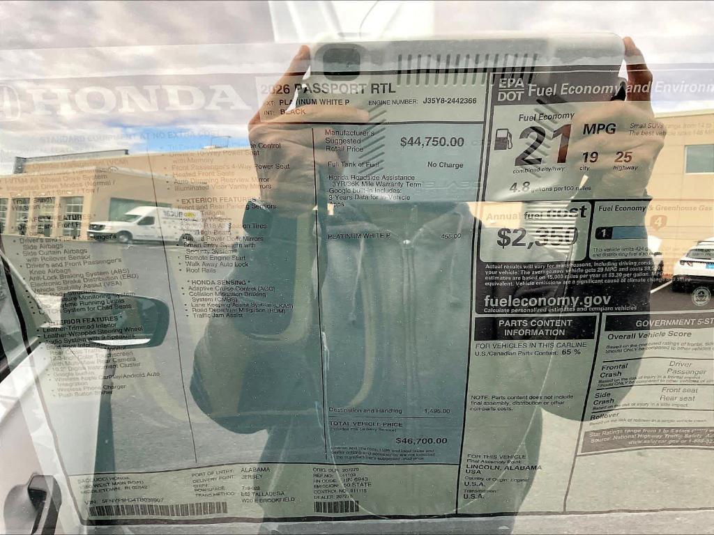 new 2026 Honda Passport car, priced at $46,655