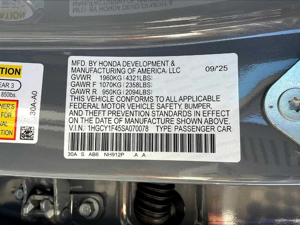 new 2025 Honda Accord car, priced at $30,951