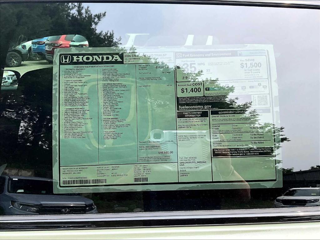 new 2026 Honda CR-V Hybrid car, priced at $40,650