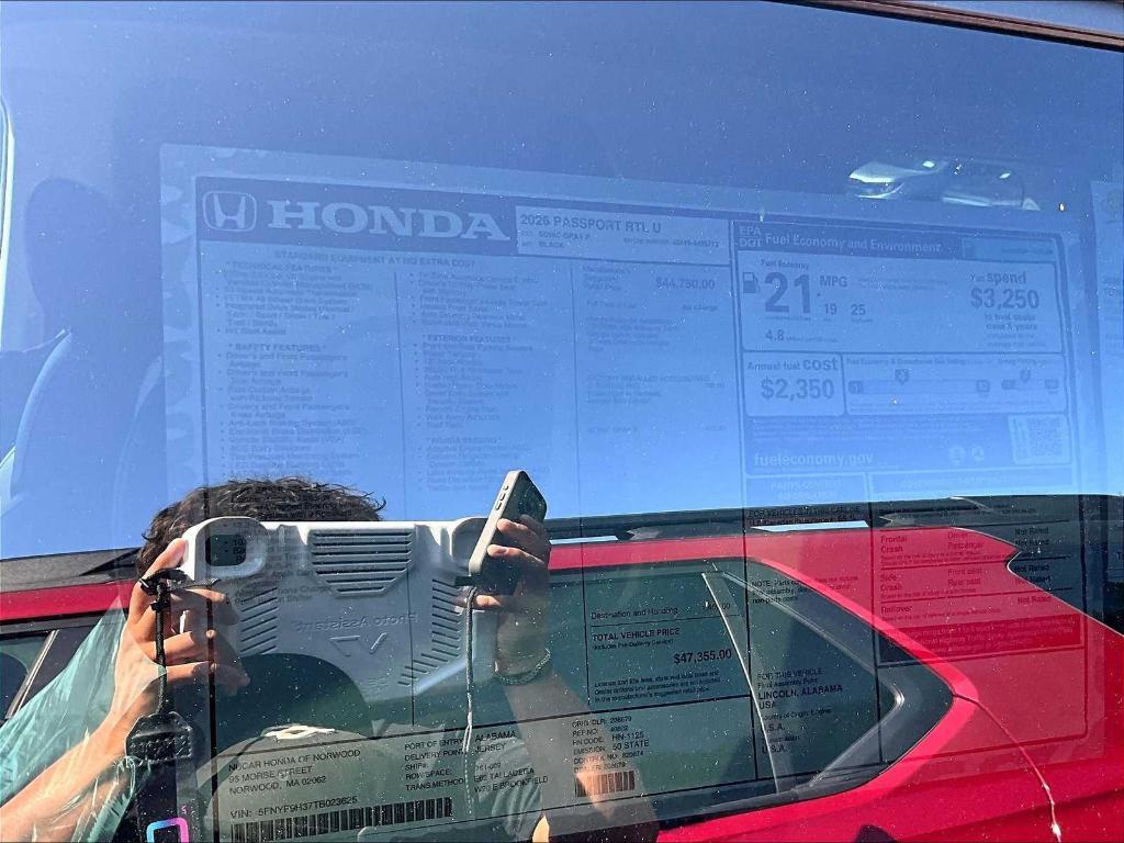 new 2026 Honda Passport car, priced at $45,855