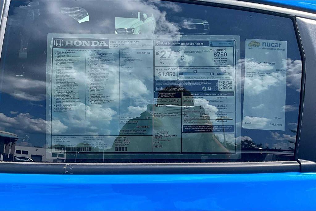 new 2026 Honda HR-V car, priced at $31,099