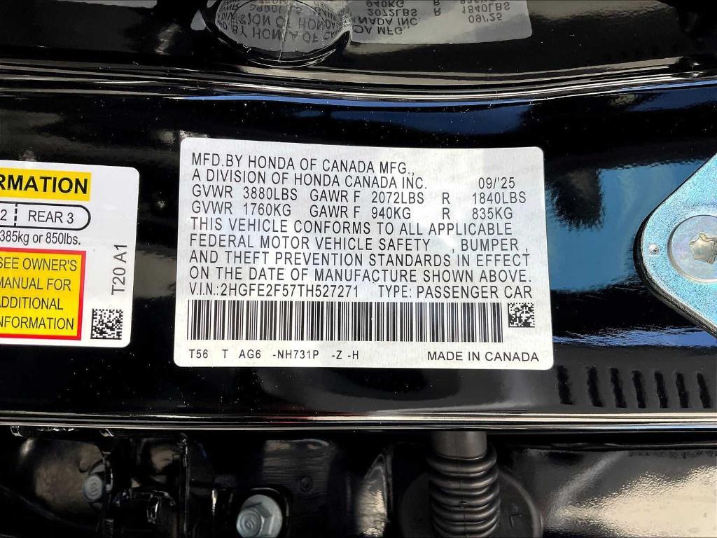 new 2026 Honda Civic car, priced at $27,190