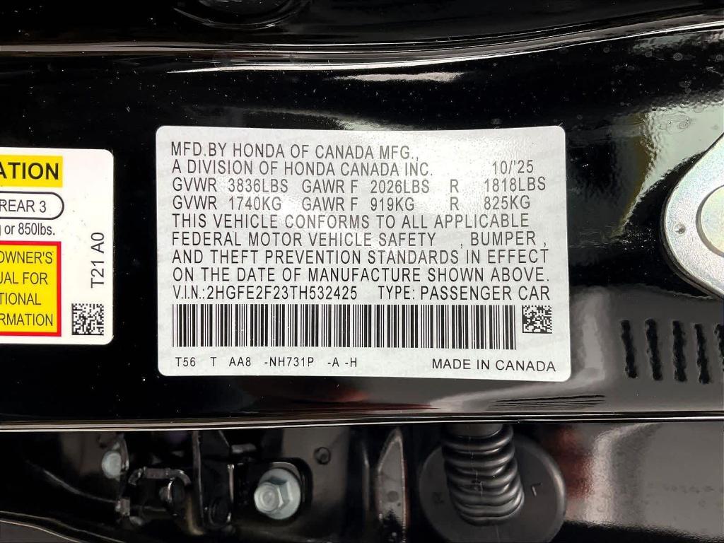 new 2026 Honda Civic car, priced at $25,790