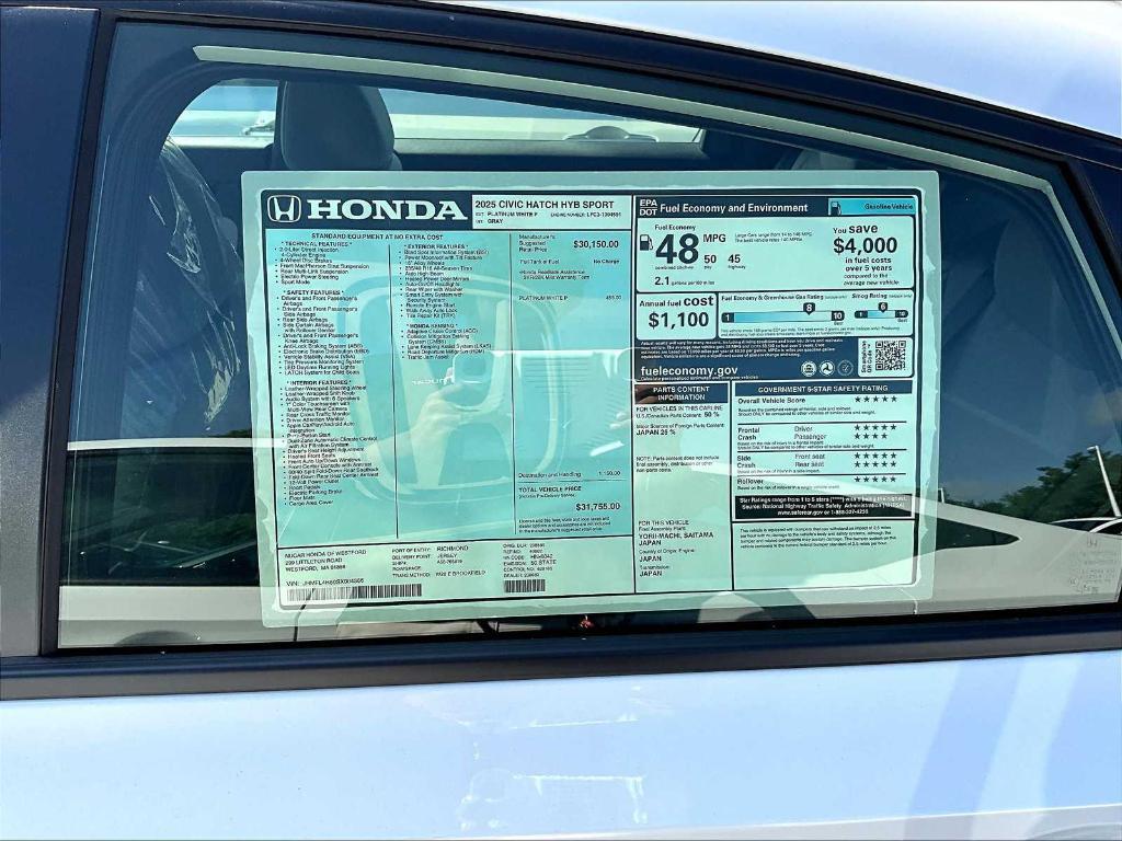 new 2025 Honda Civic Hybrid car, priced at $31,755