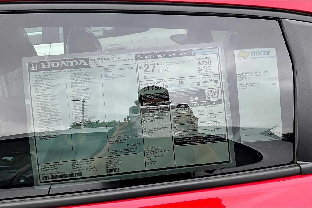 new 2025 Honda HR-V car, priced at $30,395