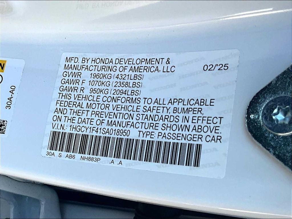 new 2025 Honda Accord car, priced at $30,706