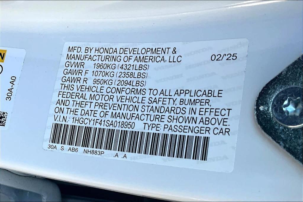 new 2025 Honda Accord car, priced at $32,165