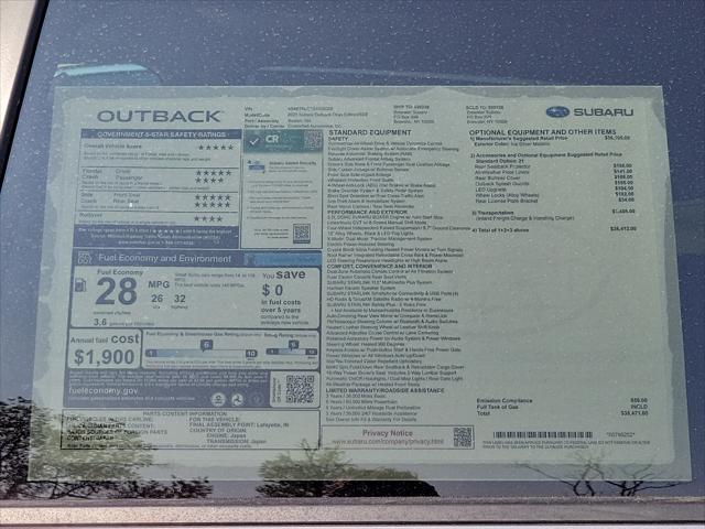 new 2025 Subaru Outback car, priced at $38,471