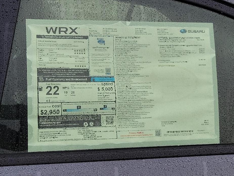 new 2024 Subaru WRX car, priced at $35,134
