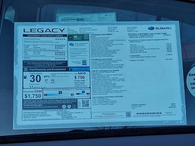 new 2025 Subaru Legacy car, priced at $36,237