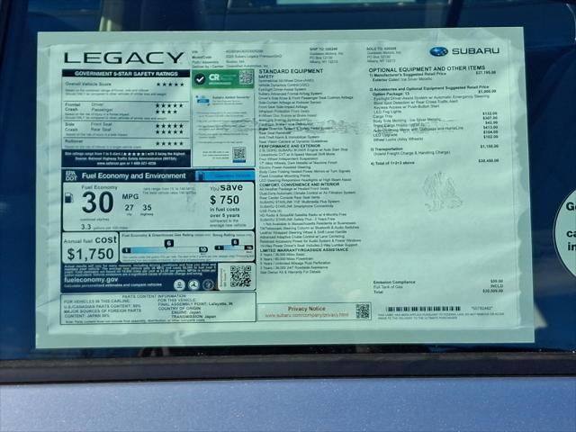 new 2025 Subaru Legacy car, priced at $30,509