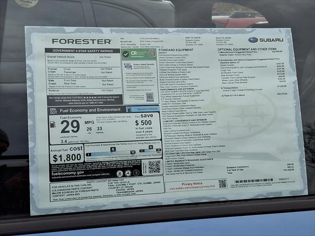 new 2025 Subaru Forester car, priced at $32,434