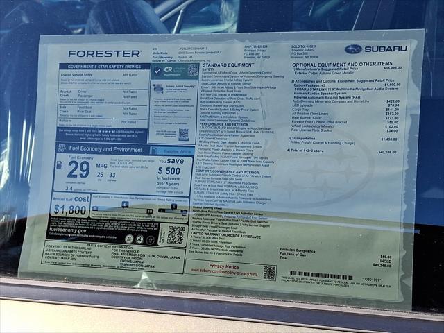 new 2025 Subaru Forester car, priced at $40,245