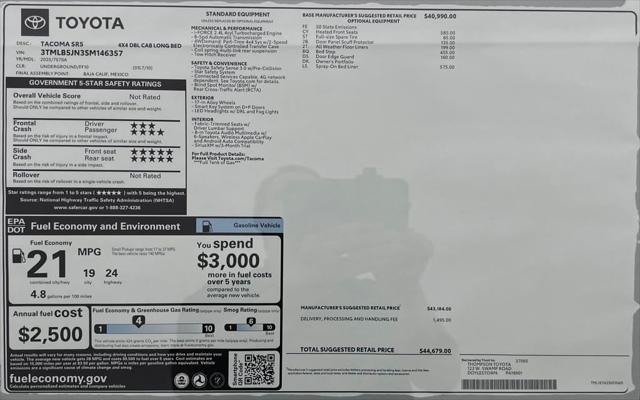 new 2025 Toyota Tacoma car, priced at $44,679