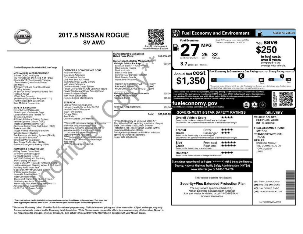used 2017 Nissan Rogue car, priced at $12,995