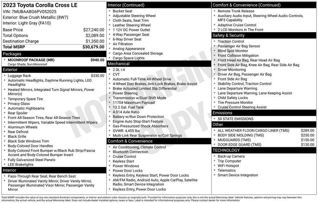 used 2023 Toyota Corolla Cross car, priced at $24,995