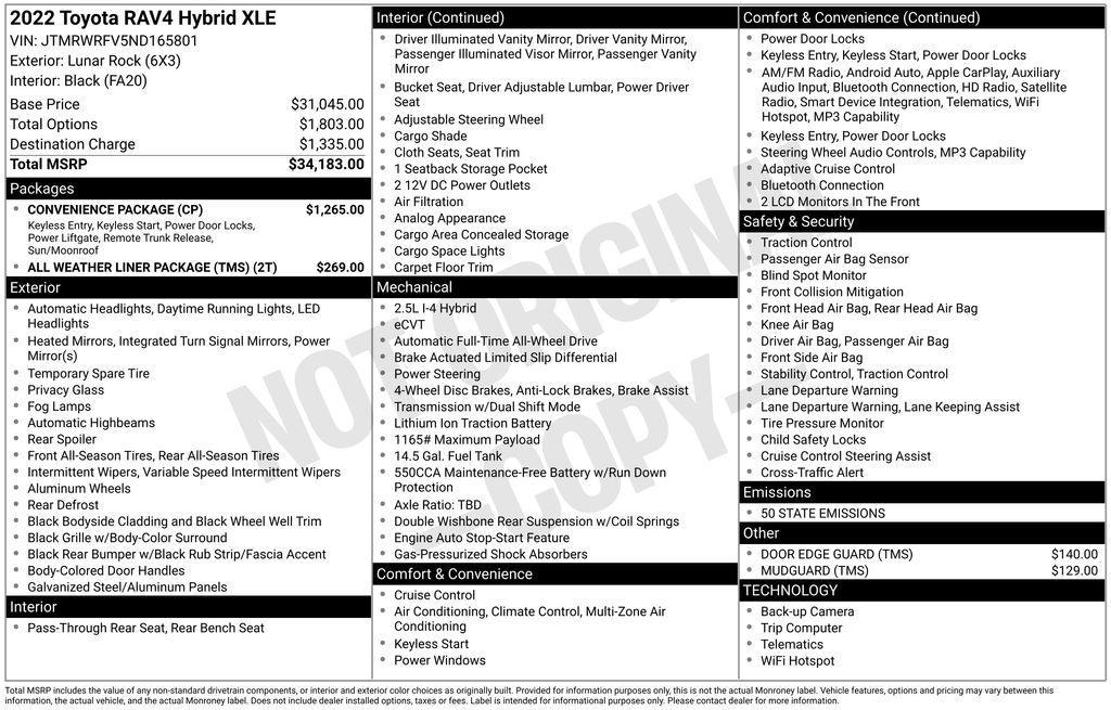 used 2022 Toyota RAV4 Hybrid car, priced at $29,955