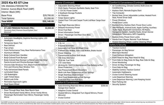 used 2025 Kia K5 car, priced at $29,998