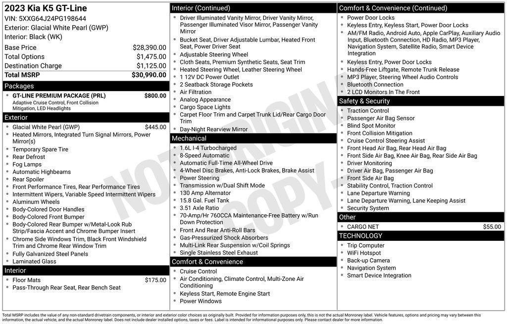 used 2023 Kia K5 car, priced at $27,791