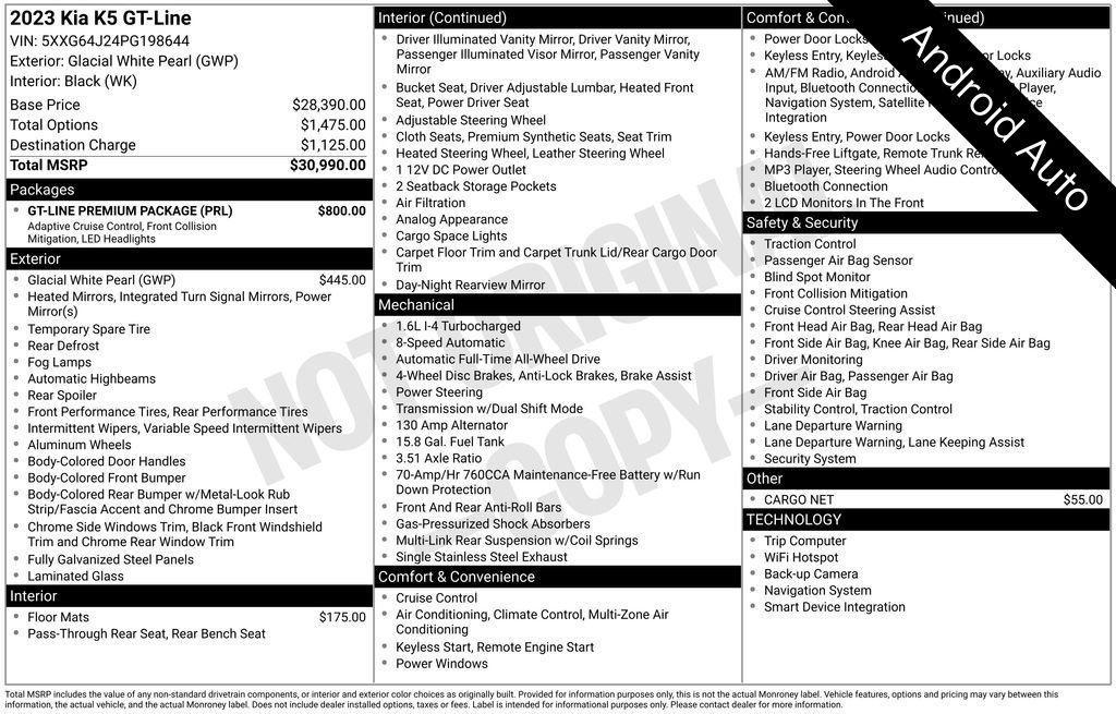 used 2023 Kia K5 car, priced at $27,791