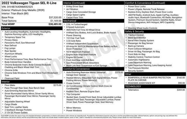 used 2022 Volkswagen Tiguan car, priced at $25,499