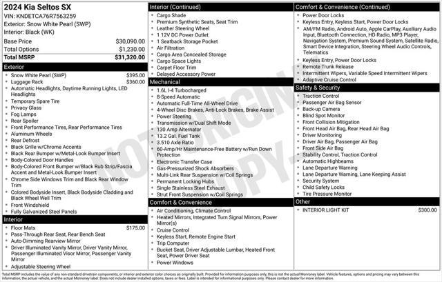 used 2024 Kia Seltos car, priced at $26,498