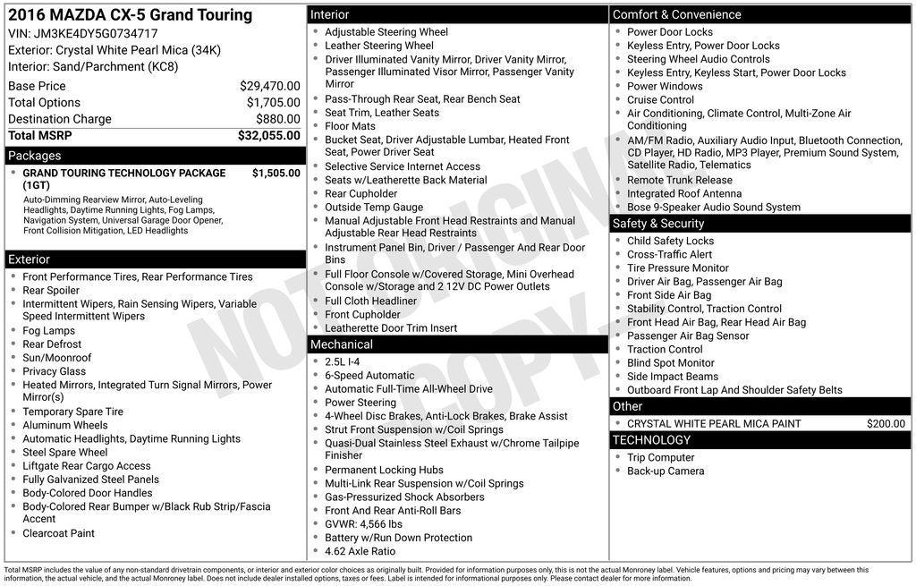 used 2016 Mazda CX-5 car, priced at $17,999